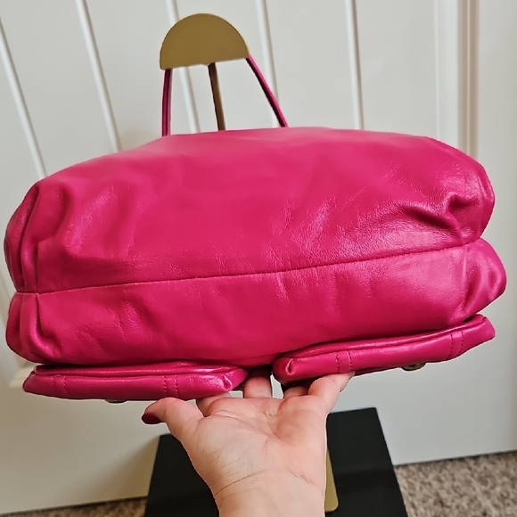 Coach 2010 Poppy Magenta Pink Leather Groovy Hobo (Legacy Stripe Lining) - Picture 13 of 17